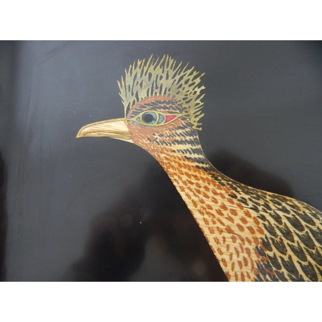 Plastic Mid 20th Century Couroc of Monterey Roadrunner Tray, Medium For Sale - Image 7 of 11