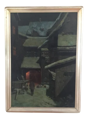 1960s Vintage Albert Schmidt Framed Oil Painting