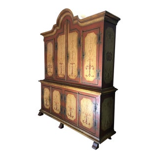 Hand-Painted German Armoire For Sale