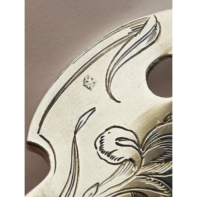 Art Nouveau Iris Pattern Fish Cutlery in Silver from Henin & Cie, 1900s, Set of 12 For Sale - Image 15 of 18