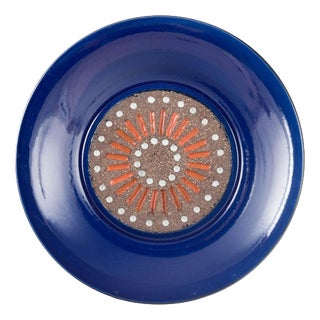 Large Ceramic Dish with Relief Pattern by Mari Simmulson for Upsala-Ekeby, 1960s For Sale