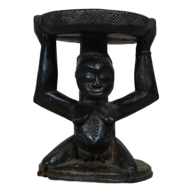 Vintage Wooden Luba Stool For Sale