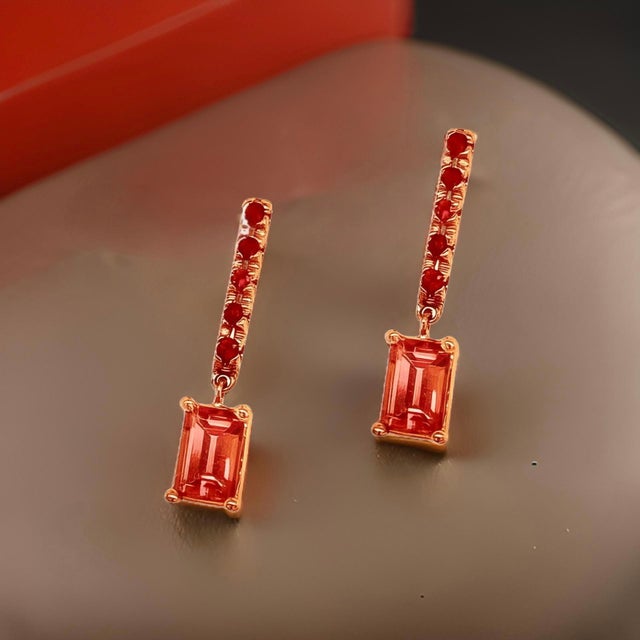 Rubellite Tourmaline Ruby Earrings 14k Gold 1.25 TCW Certified For Sale - Image 13 of 18