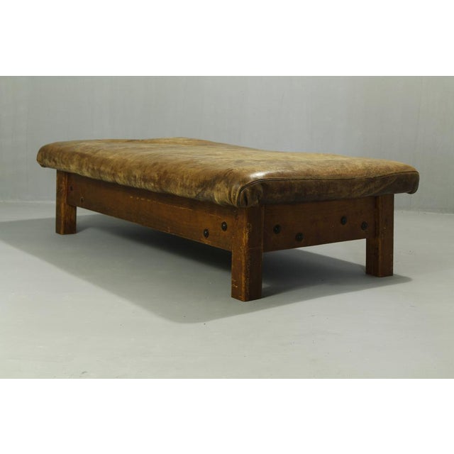 1920s Large Leather Daybed, 1920s For Sale - Image 5 of 11