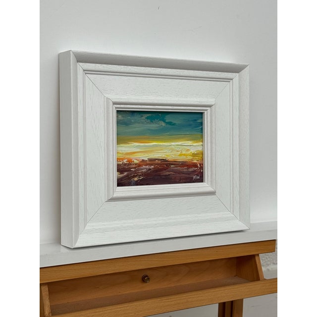 Angela Wakefield Afterglow - Miniature Abstract Landscape Art Study by Contemporary Artist 2025 For Sale - Image 4 of 11