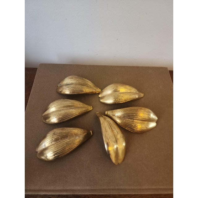 Vintage Italian Gilt Brass Flower Candle Holder Hollywood Regency Floral Centerpiece Gold Metal Lily Sculpture Decor For Sale - Image 11 of 16