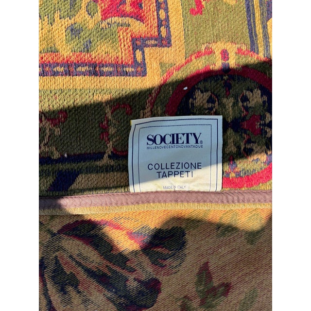 Italian Vintage Italian Aubusson / Savonnerie Style Floral Carpet by Society Collezione Tappeti, Made in Italy For Sale - Image 3 of 7