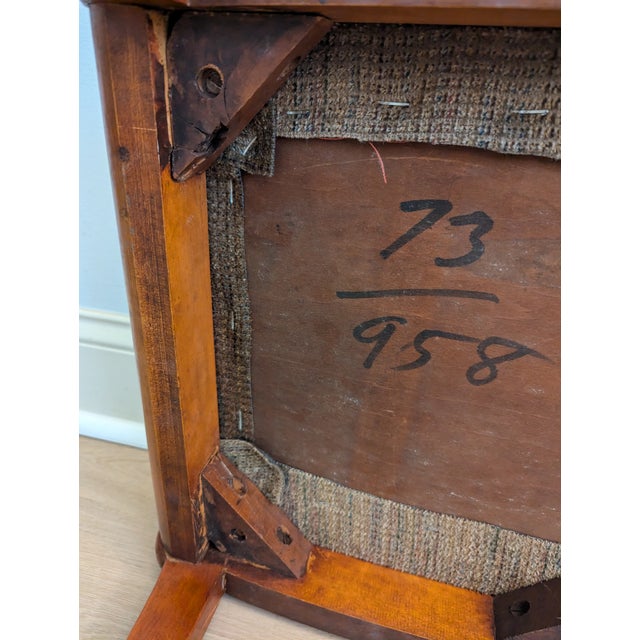 Wood Vintage Mid Century Saber Legged Bench Ottoman Cherry Styled After Gibbings For Sale - Image 7 of 12