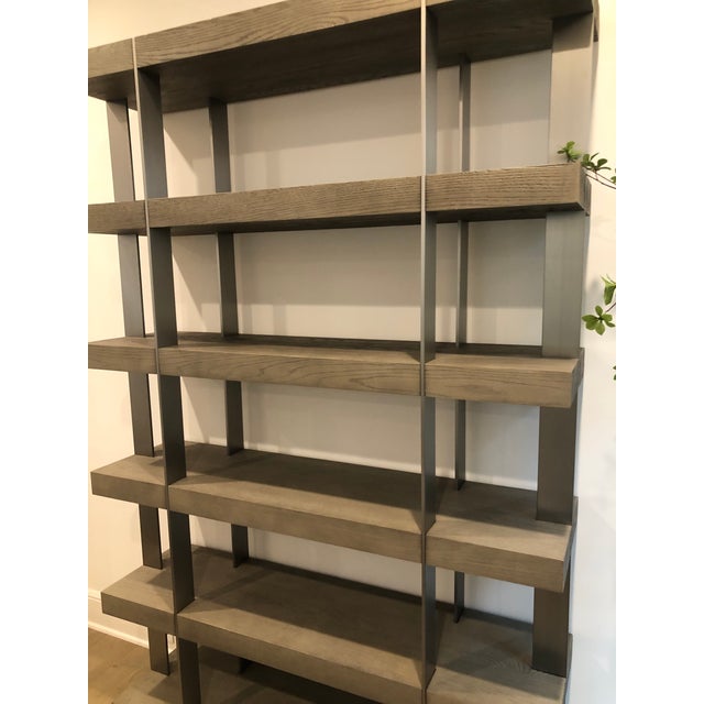 Contemporary Restoration Hardware Oak Bookshelf Chairish