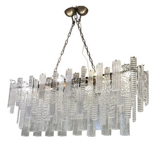 Italian Rectangular Strip Listelli Murano Glass Chandelier by Simoeng For Sale