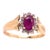 Contemporary 14 Karat Yellow Gold Free Form Ruby Center With Diamond Accents Ring, Size 7 For Sale - Image 3 of 6