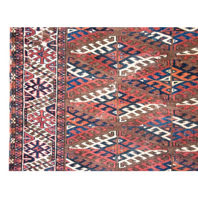 Early 20th Century Persian Yamut Rug For Sale In Chicago - Image 6 of 14