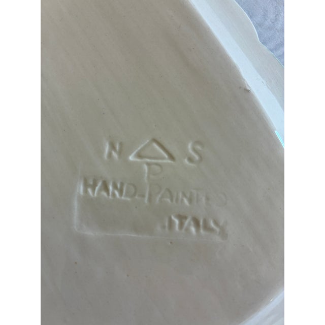 Ceramic Vintage NSP Italy Hand-Painted Fruit Motif Square Plate For Sale - Image 7 of 11