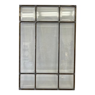 Vintage Leaded Beveled Glass Window Panel For Sale