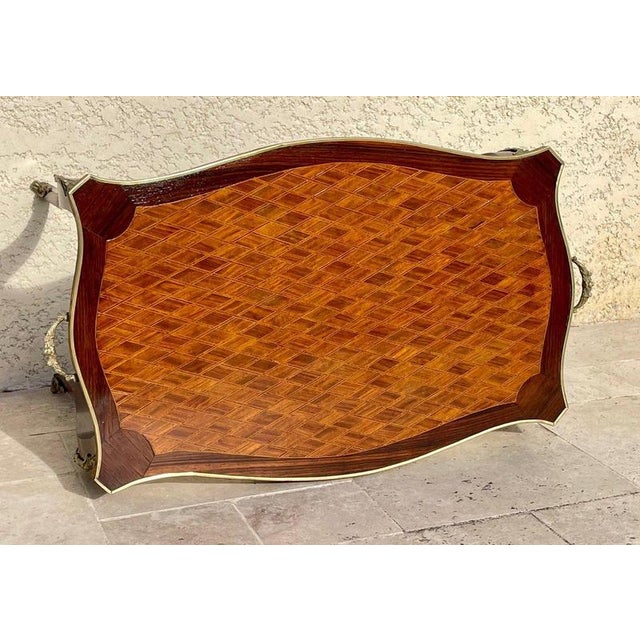 Period: 20th century Style: Louis 15th - Transition Condition: Good condition Material: Marquetry Tea table or serving...