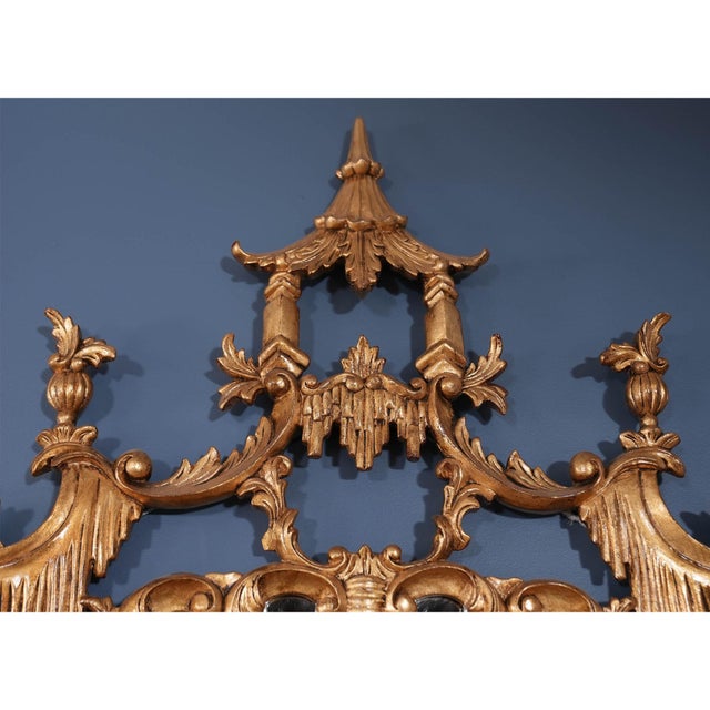 Chinese Chippendale Gold Leaf Mirror For Sale - Image 9 of 10