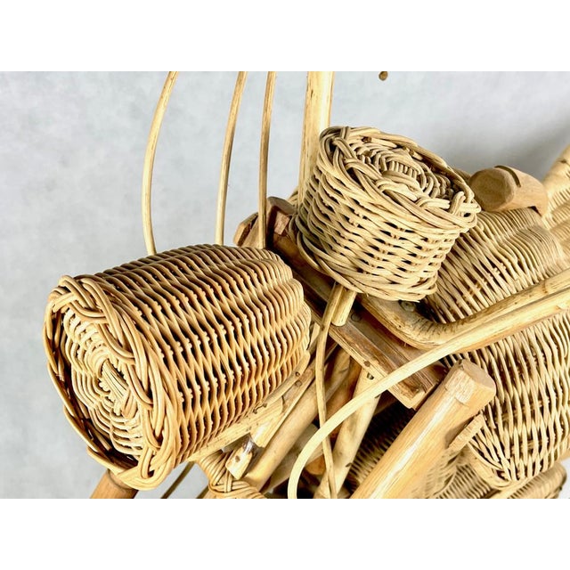 Full Size Wicker & Bamboo Harley Davidson Motorcycle attributed to Tom Dixon for Habitat, 1980s For Sale - Image 6 of 15