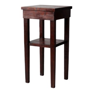 Vintage Hand-Built Wood End Table For Sale