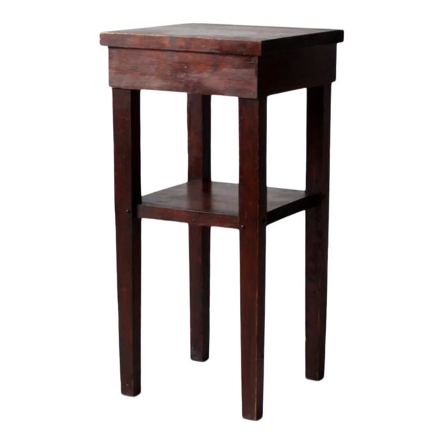 Vintage Hand-Built Wood End Table For Sale
