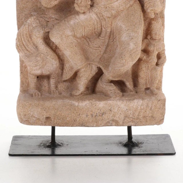Asian Style Mid 20th Century South Asian Sandstone Sculpture of Dancing Hindu Goddess For Sale - Image 4 of 12