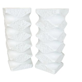 Original Porcelain Op Art Vases from Royal Bavaria KPM, Germany, 1970s, Set of 2 For Sale
