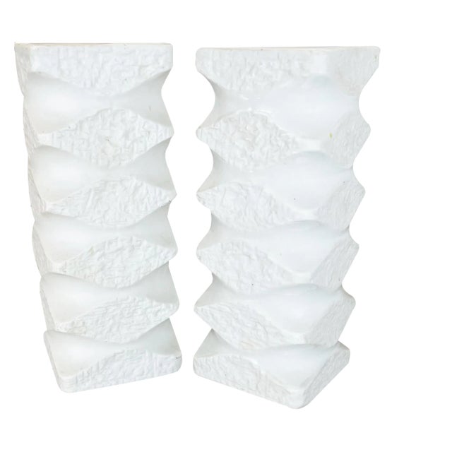 Original Porcelain Op Art Vases from Royal Bavaria KPM, Germany, 1970s, Set of 2 For Sale