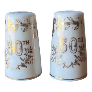 Vintage Lefton 50th Anniversary Salt and Pepper Shakers, Made in Japan For Sale