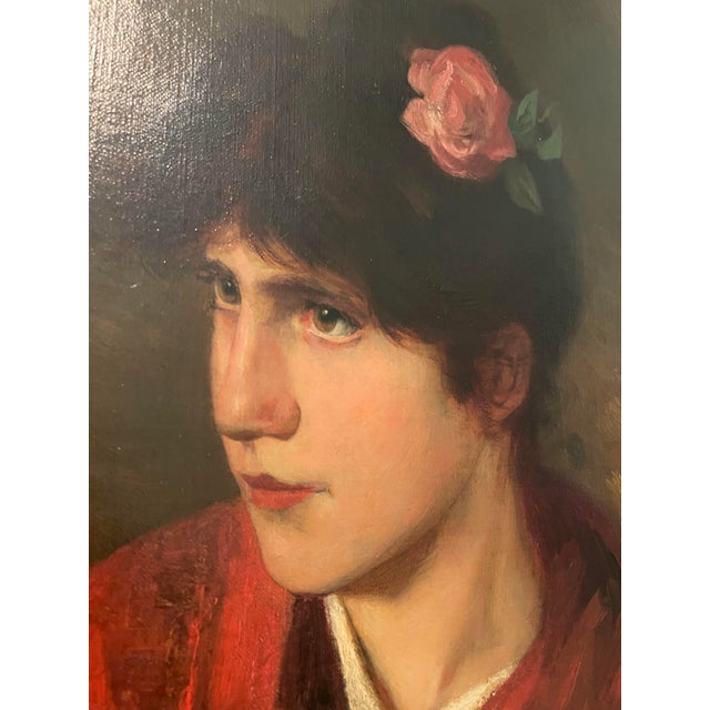 Realism Late 19th Century American Munich School Portrait of a Woman by Richard Creifelds For Sale - Image 3 of 12