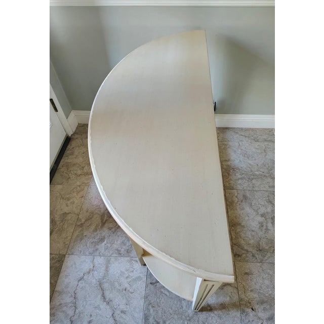 Ethan Allen Gustavian Swedish Demilune Console Table For Sale In Los Angeles - Image 6 of 17