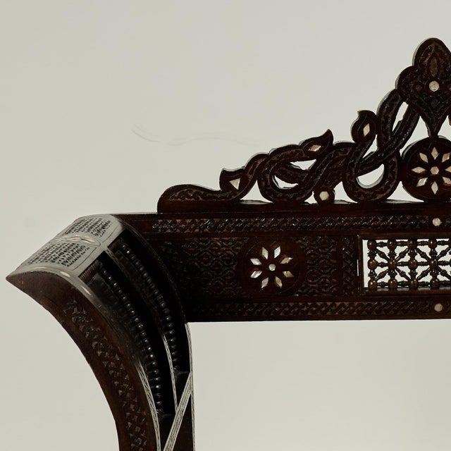 Pair of Antique Anglo Indian Carved and Inlaid Chairs For Sale - Image 4 of 16