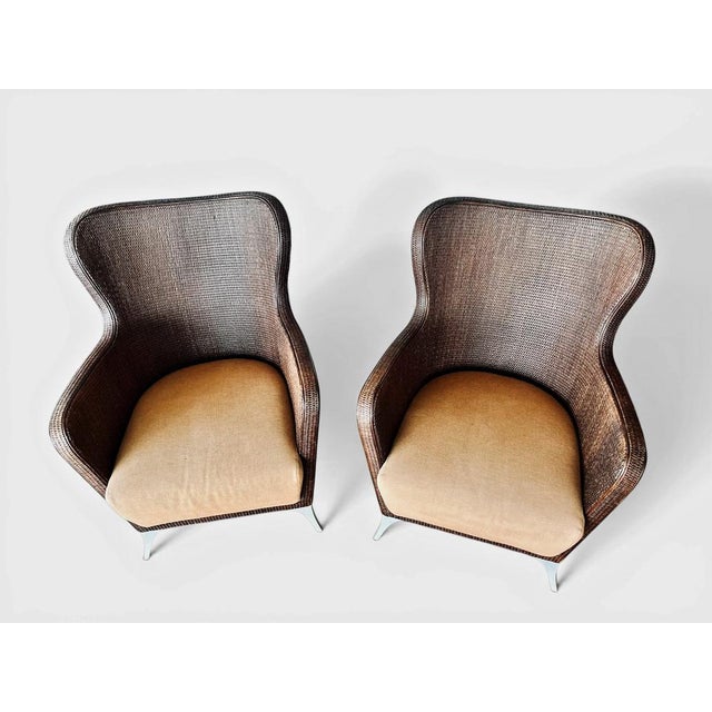Vintage Rattan Chairs from BBB Bonacina, Italy, 1990s, Set of 2 For Sale - Image 6 of 11