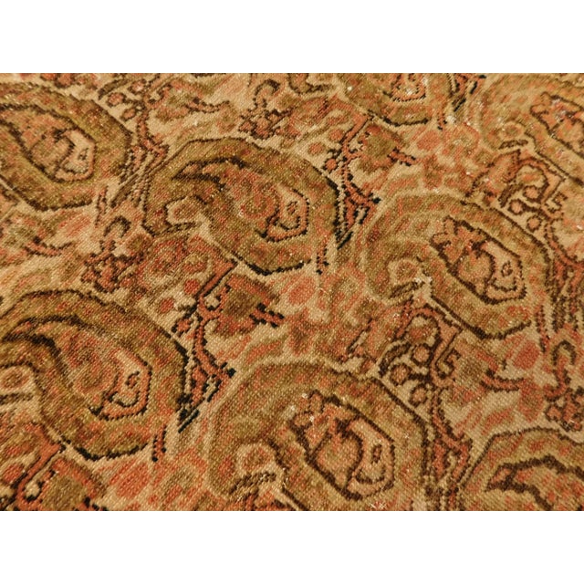 Antique Persian Tan Rug For Sale - Image 4 of 13