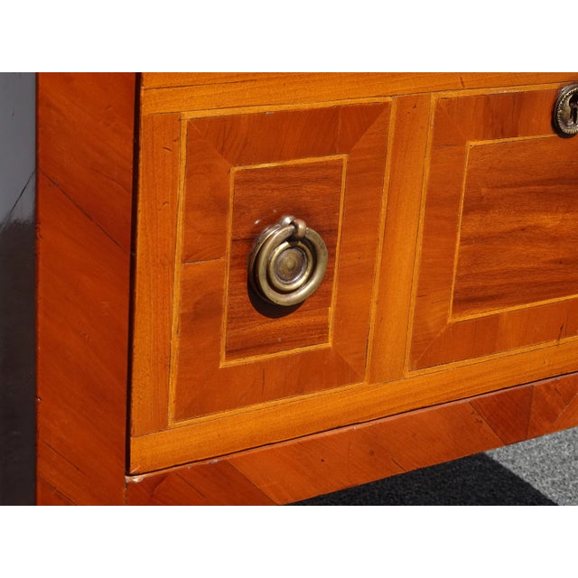 Vintage Alfonso Marina Brown Side Table ~ Neoclassical Design Inlays Entry Table For Sale - Image 9 of 13