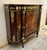 French Louis XVI Marble Top Sideboard Cabinet With Floral Marquetry, Bronze Ormolu & Hand-Finished Gold Leaf Details For Sale - Image 4 of 4