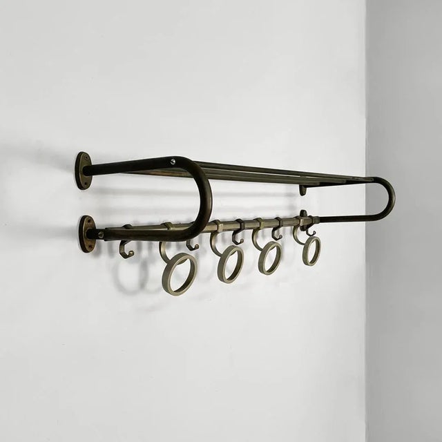 Italian Art Deco Metal Wall Coat Rack, 1930s For Sale - Image 4 of 13