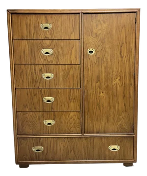 Drexel Heritage Hollywood Regency Campaign Gentleman's Chest or Armoire Dresser