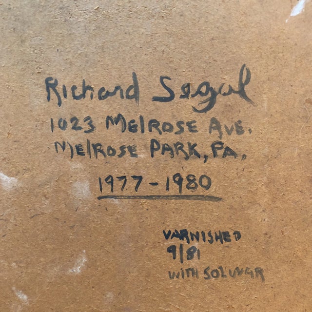 Original Modernist Vintage Painting Hartford Conn. By Segal For Sale In Philadelphia - Image 6 of 8