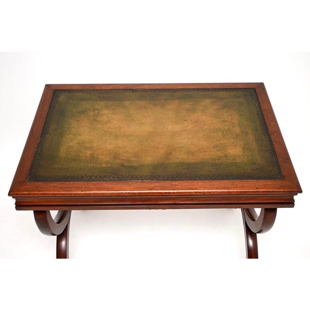 Brown Antique William IV Writing Table with Leather Top, 1830s For Sale - Image 8 of 11