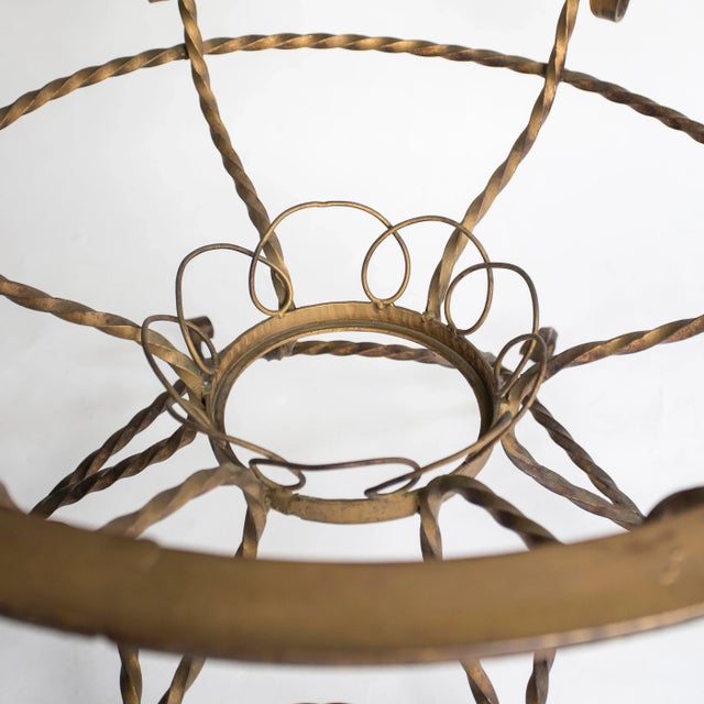 20th Century Hollywood Regency Wrought Iron Gilt Coffee Table (Base Only) For Sale In Memphis - Image 6 of 7