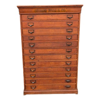 Antique Belding Bros. & Co. Oak Silk Spool Mercantile Cabinet, Circa 1900 For Sale