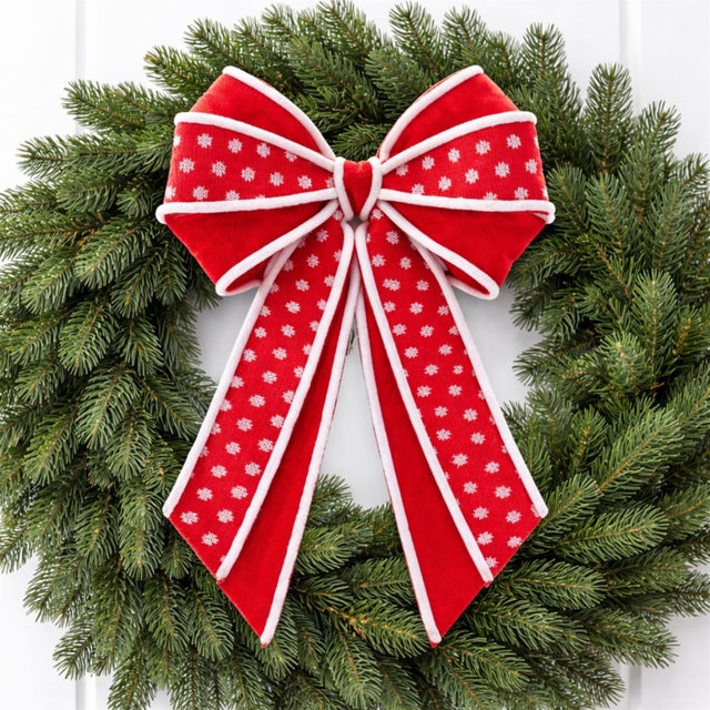 Add a cheerful pop of holiday charm to your décor with this Polka Dot Bow Ornament set. Featuring a classic bow silhouette...