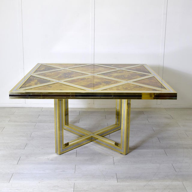 Gilt and Nickel-Plated Brass Table from Metalarte, 1970s For Sale - Image 9 of 10