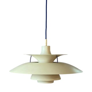 PH5 White Hanging Lamp by Poul Henningsen for Louis Poulsen For Sale