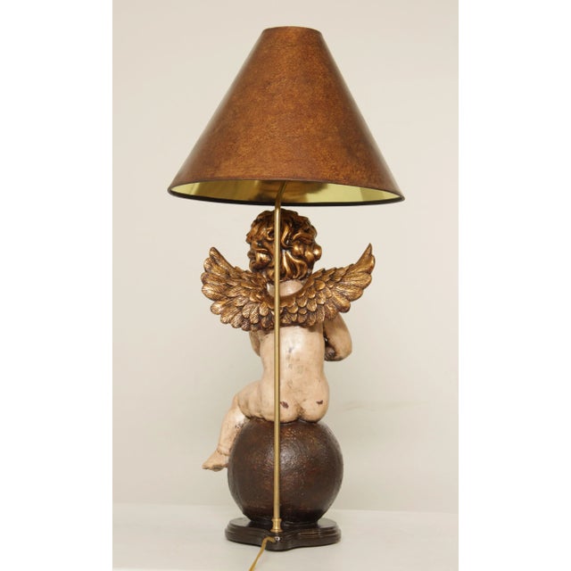 1970s Italian Renaissance Style Cherub Table Lamp For Sale - Image 4 of 13