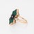 Vintage Art Deco Austrian Ring Chrysoprase Onyx Diamond Sz 7.75 14k Yellow Gold For Sale - Image 4 of 7