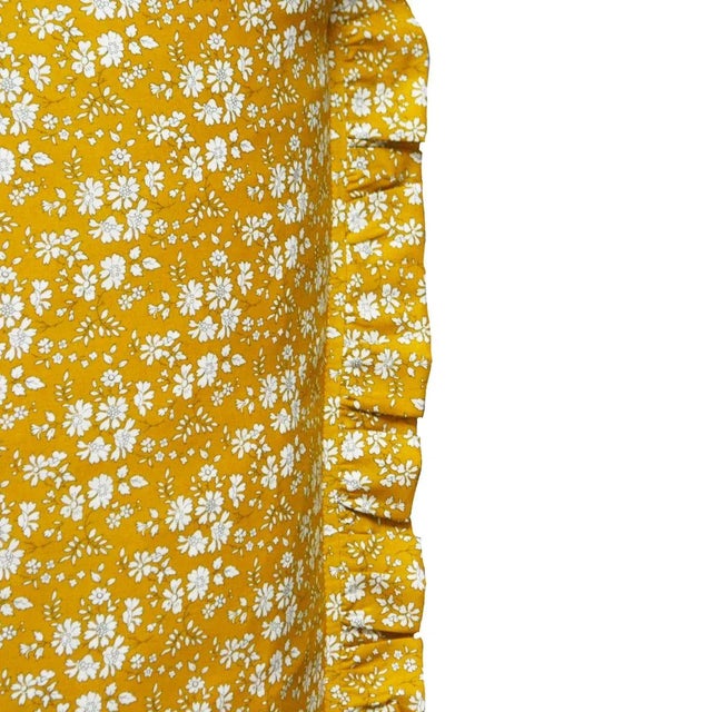 Gathered Edge Pillowcase Made With Liberty Fabric Capel Mustard For Sale - Image 4 of 7