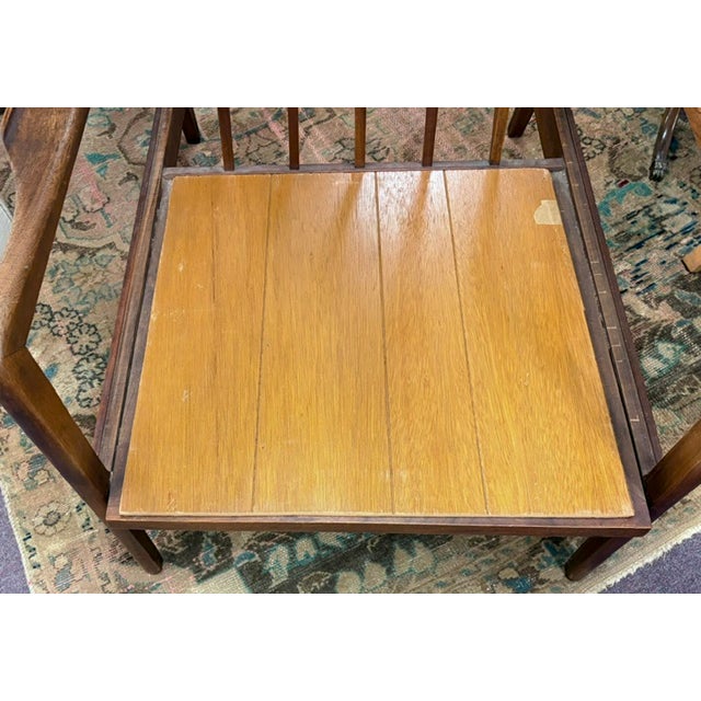 Wood Mid Century Danish Style Walnut High Back Lounge Chair For Sale - Image 7 of 10