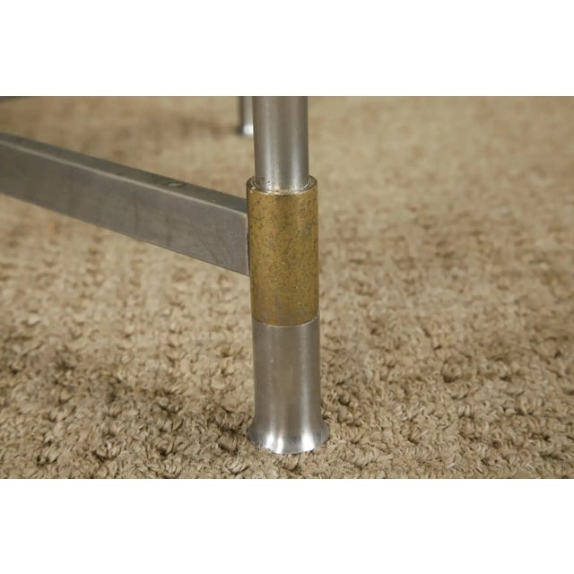 Pair of Mid-Century Brass & Steel Side Tables in the Manner of Maison Jansen For Sale - Image 12 of 18