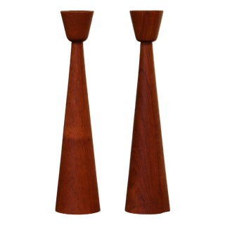 Teak Candleholders by Laurids Lønborg for Lønborg, 1960s, Set of 2 For Sale