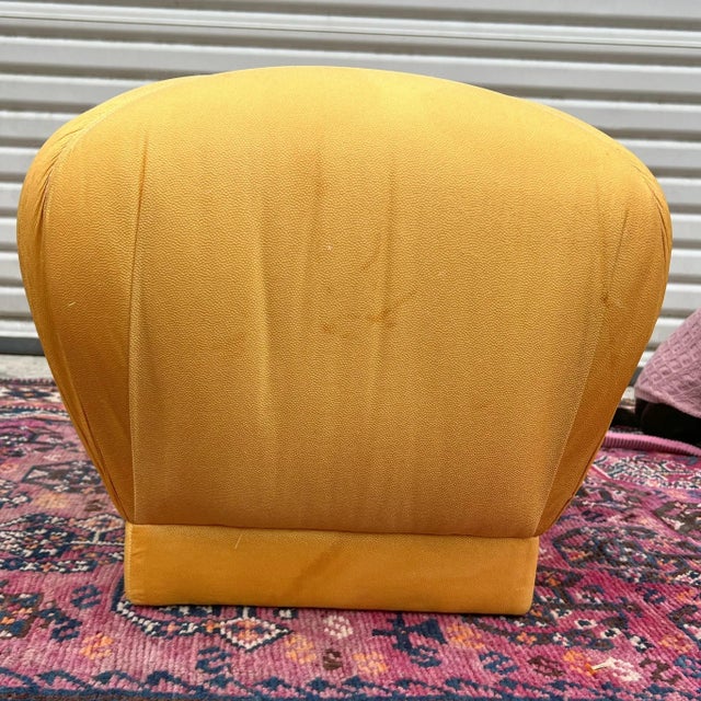 Postmodern 1980 Marge Carson Style Souffle Pouf Ottoman in Gold For Sale - Image 3 of 8